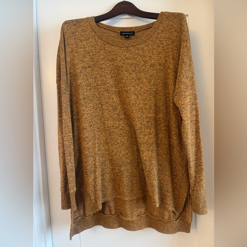 Like New Fortune + Ivy Size Small Mustard Yellow Loose Fit Sweater